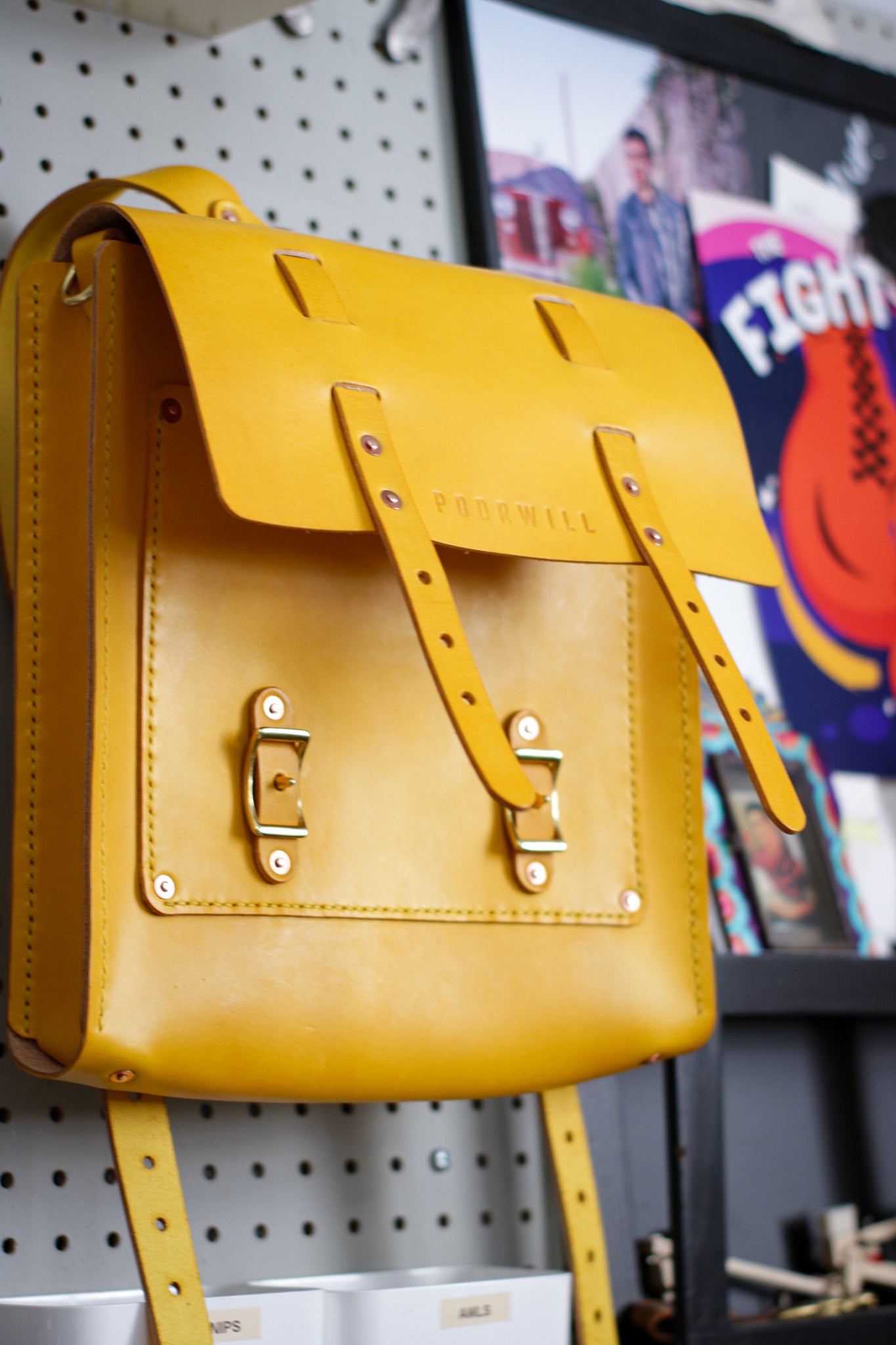 Yellow Leather Backpack | MOCHILA