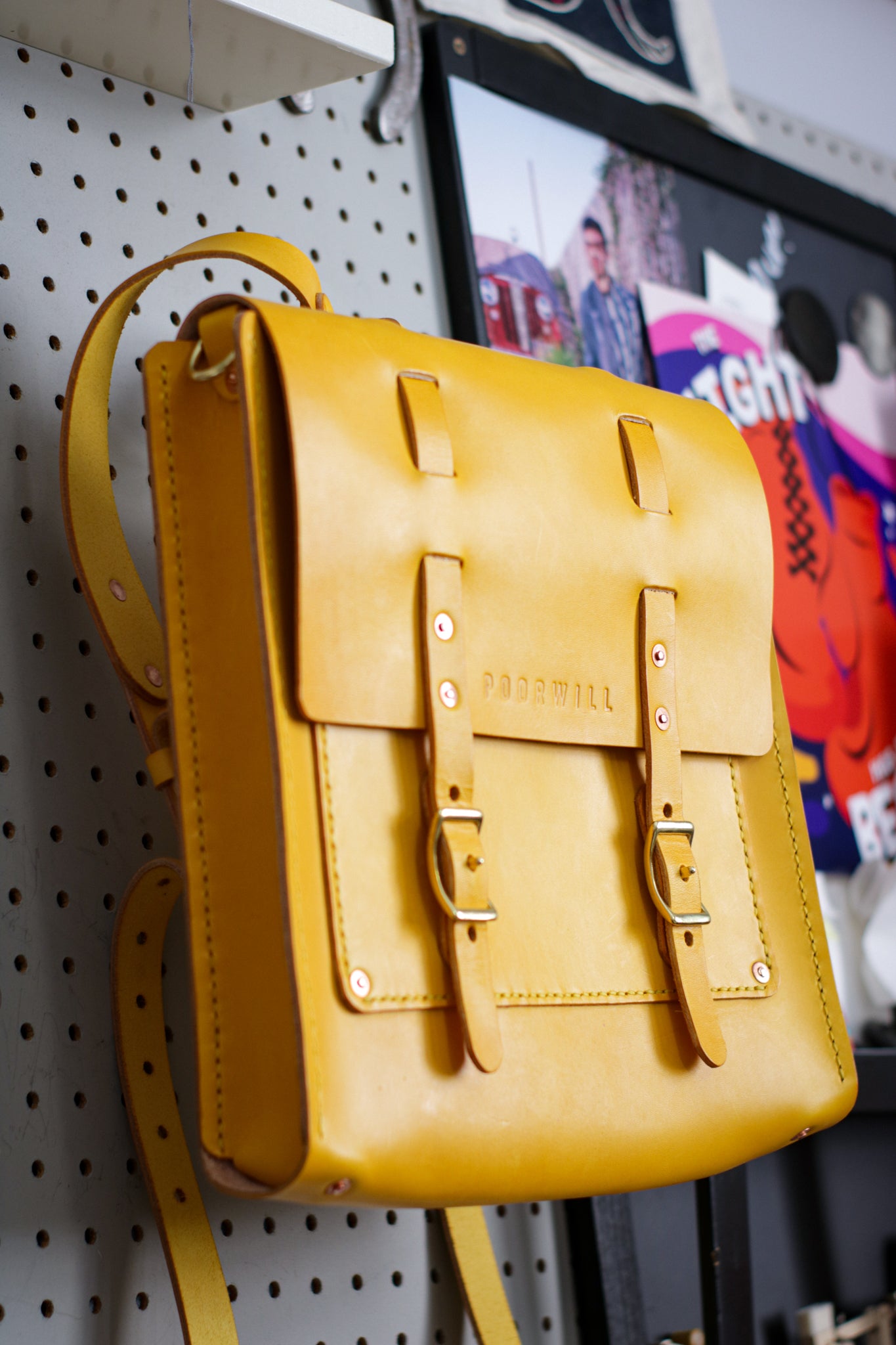 Yellow Leather Backpack | MOCHILA