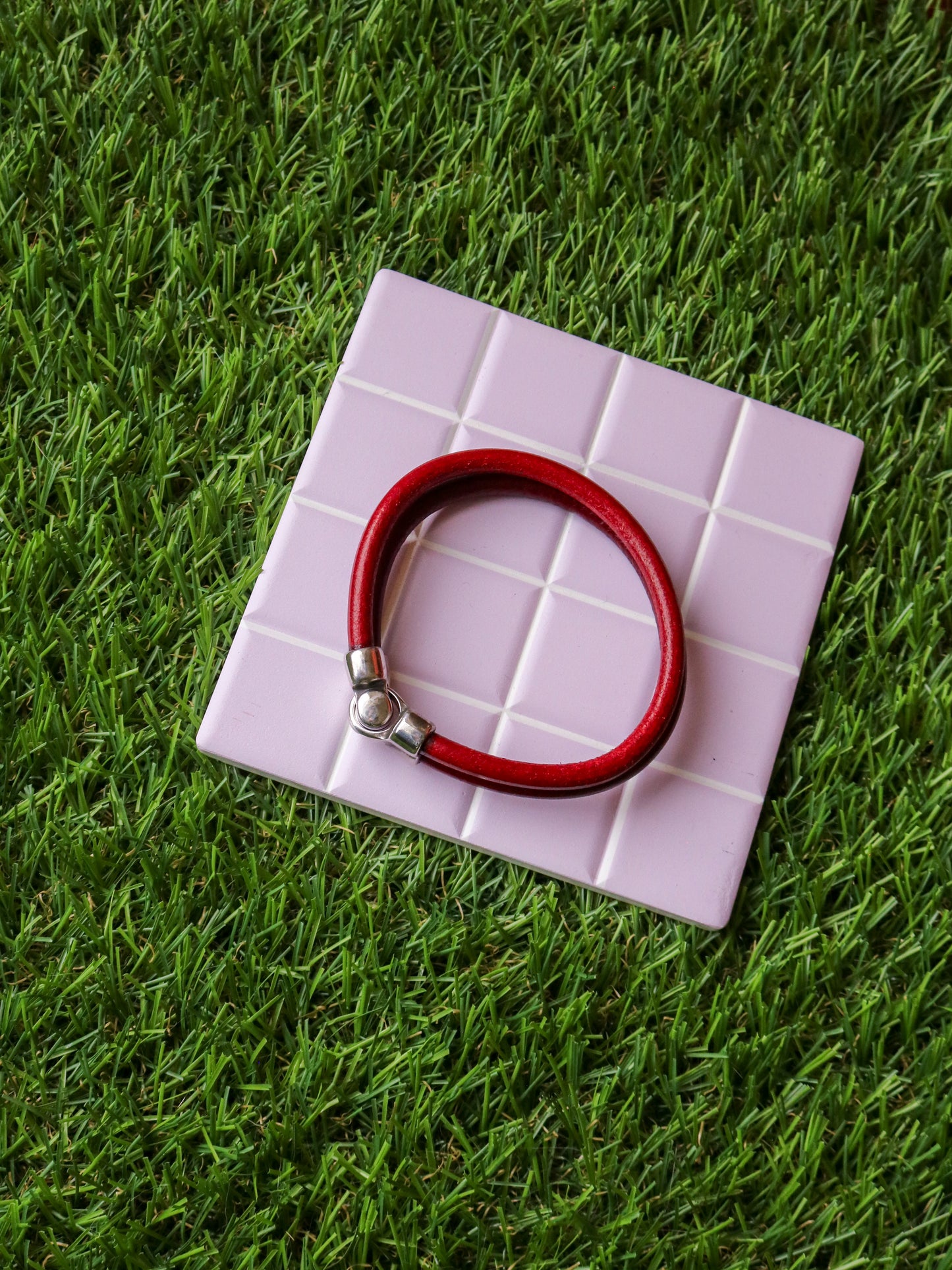 [MISFIT/SAMPLE] Friendship Leather Bracelet | 7.5" RED-RED