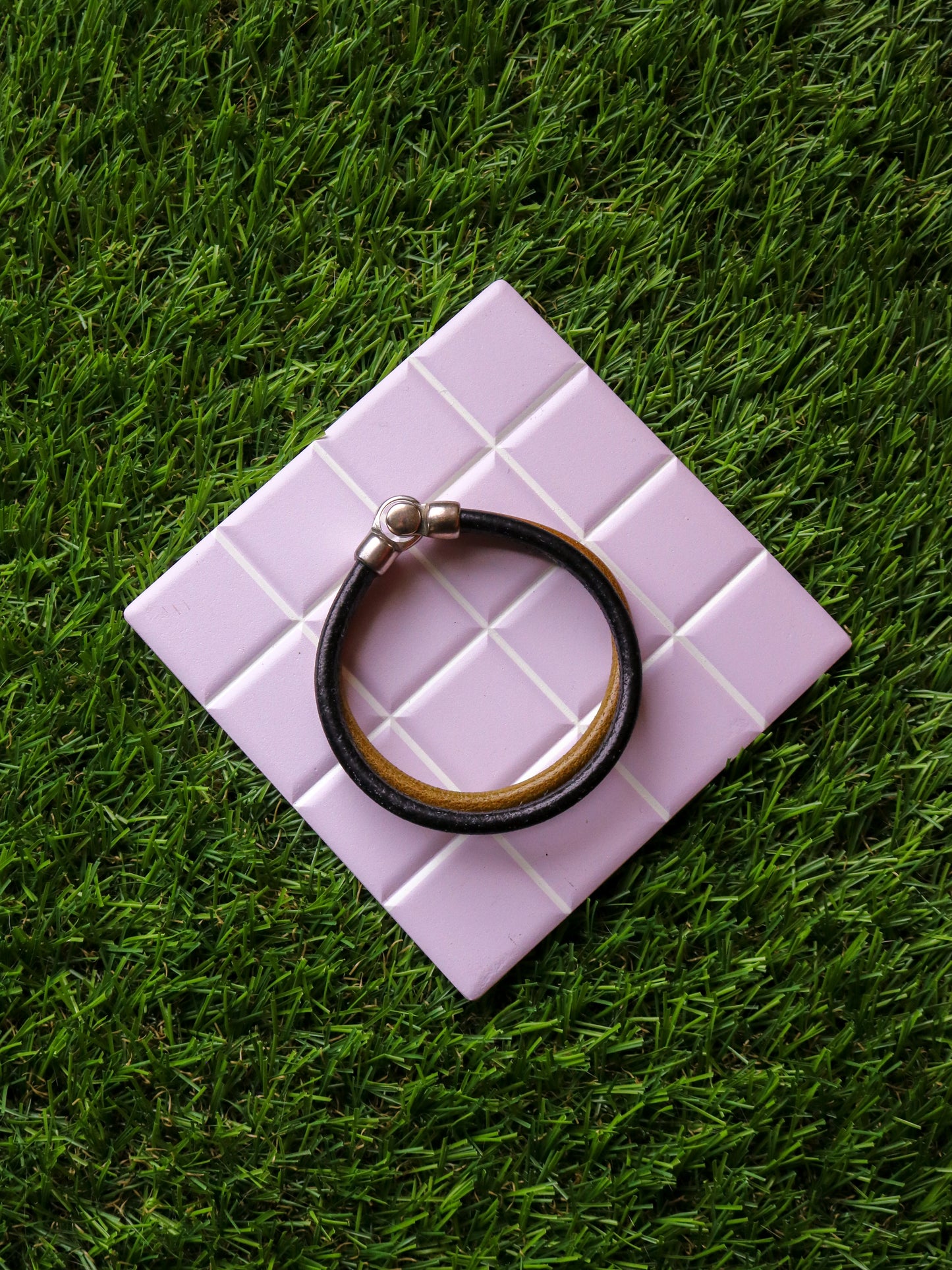 [MISFIT/SAMPLE] Friendship Leather Bracelet | 7.5" MUSTARD DRAB + BLACK