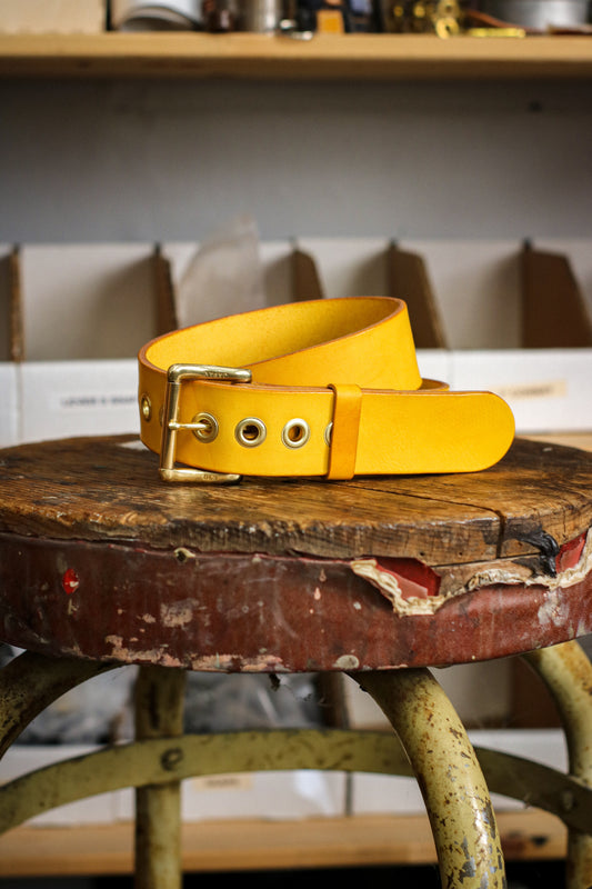 1.5" Leather Belt | ROLLER_BUCKLE + GROMMS