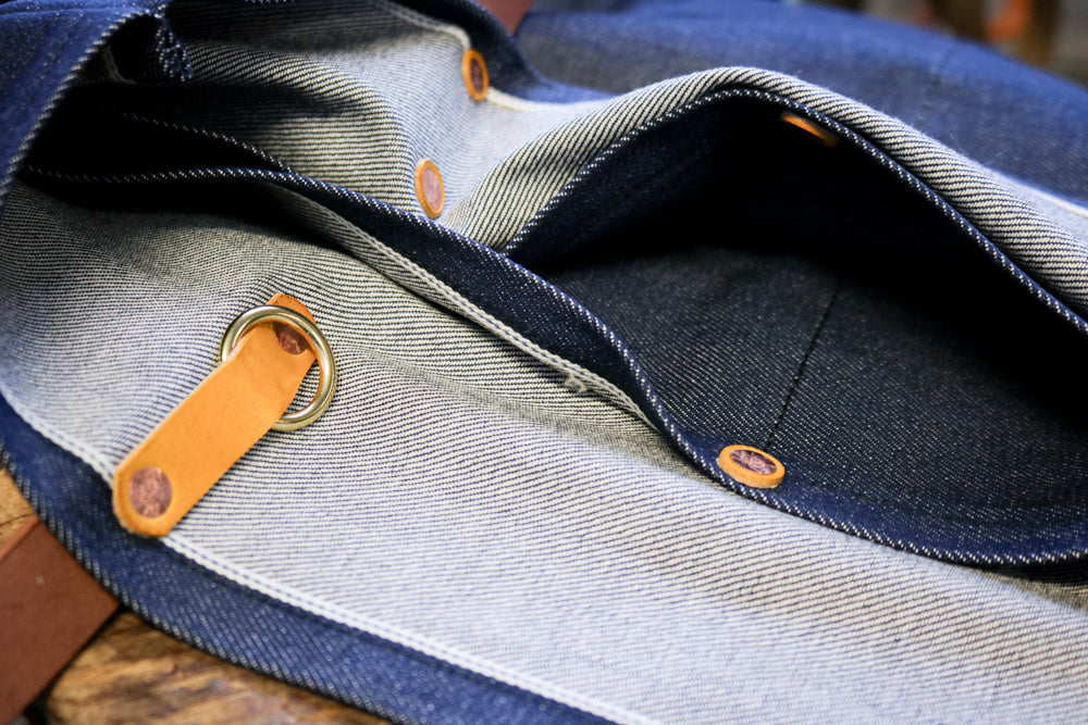 Many Pockets Denim Tote Bag | JAPANESE SELVEDGE DENIM