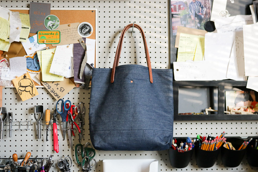 Many Pockets Denim Tote Bag | JAPANESE SELVEDGE DENIM