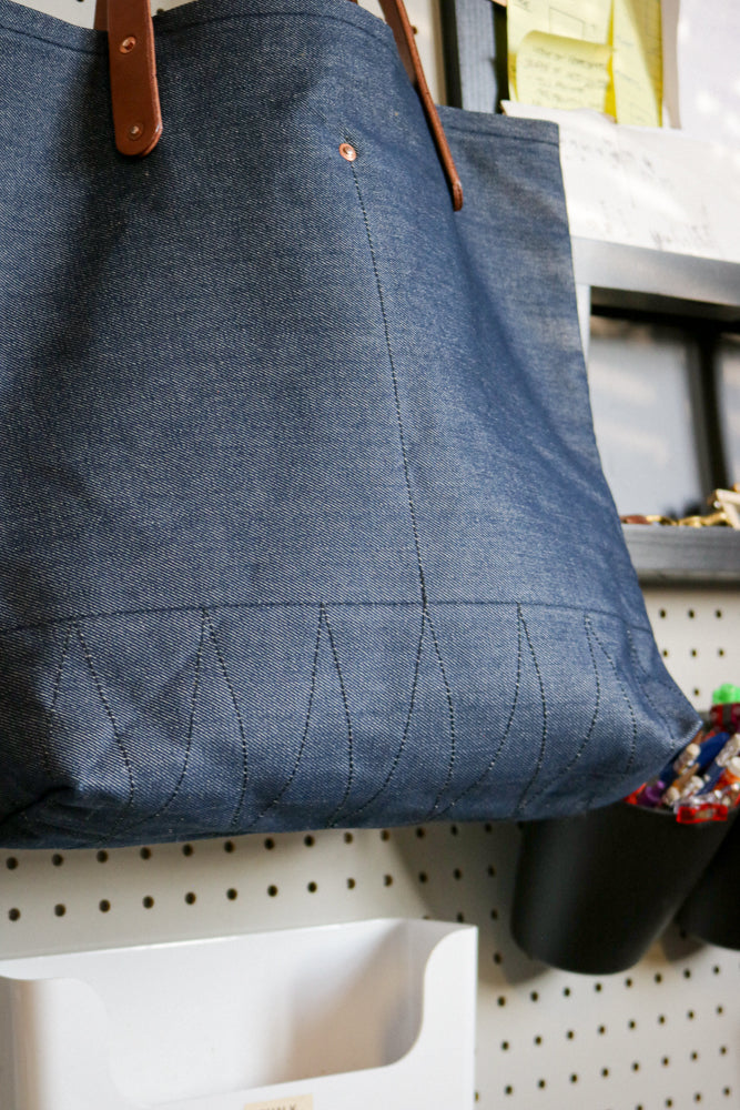 Many Pockets Denim Tote Bag | JAPANESE SELVEDGE DENIM