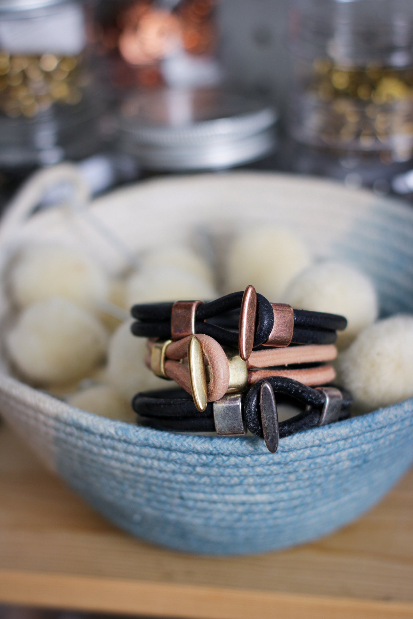 Friendship Leather Bracelet | SKINNY DIP - INDIGO or HELLA BLACK