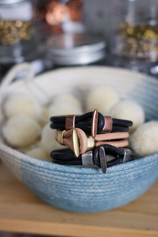 Friendship Leather Bracelet | SKINNY DIP - INDIGO or HELLA BLACK