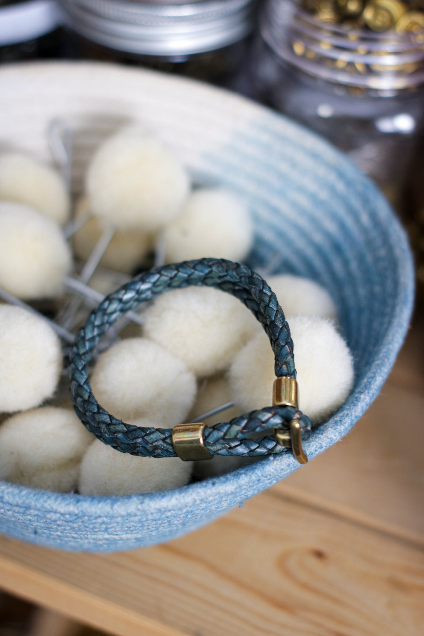 Friendship Leather Bracelet |  BRAIDED BOLO + SOFT INDIGO