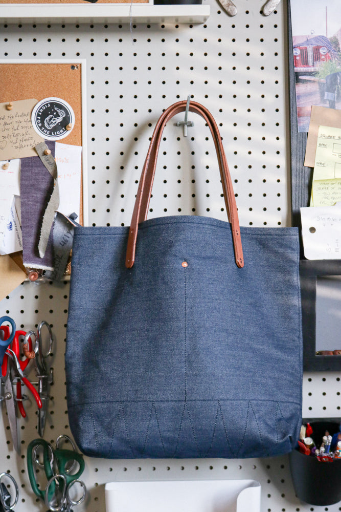 Many Pockets Denim Tote Bag | JAPANESE SELVEDGE DENIM